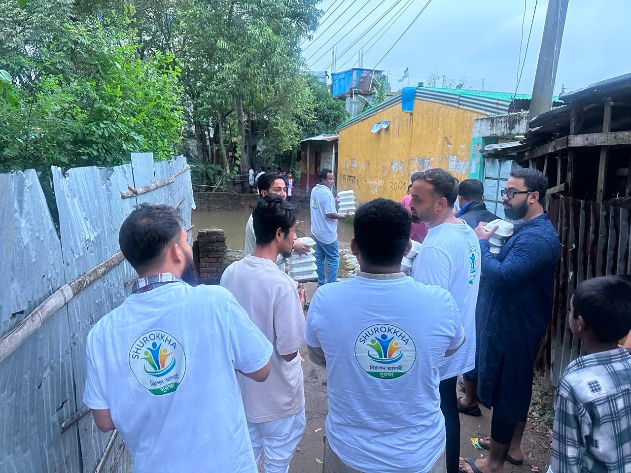Shurokkha Distributes Meals to Nearly 300 Flood-Affected People in Chattogram